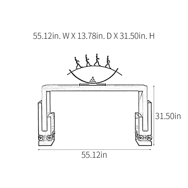 Console Modern Minimalist Art Design, H 31,5 po x l 55,12 po x P 13,78 po