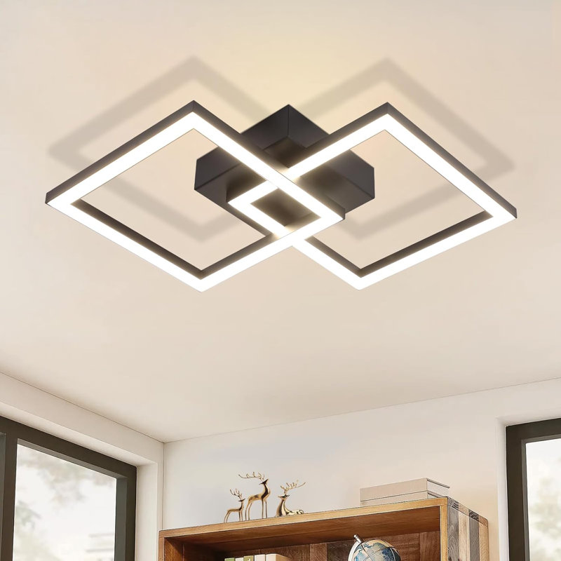 LED Semi Flush Mount, Black