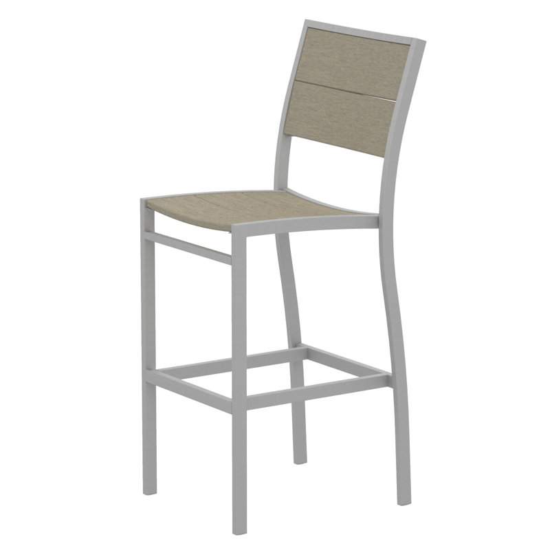 Chaise d'appoint de bar POLYWOOD Surf City, Argent texturé / Château de sable