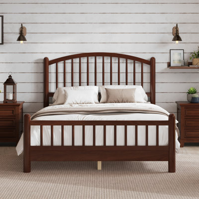 Wood Platform Bed with Headboard