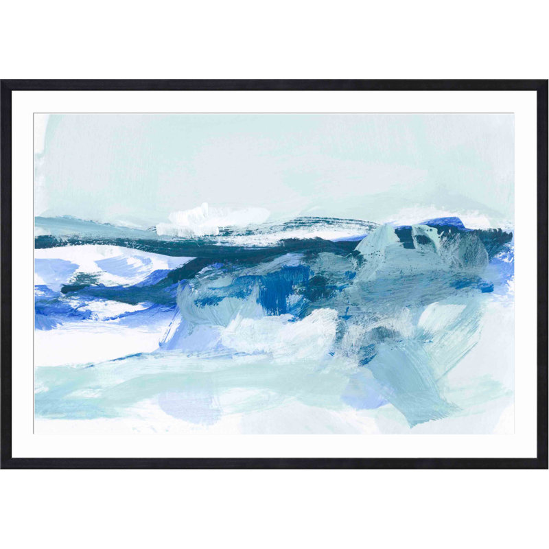 «Coastal II» par Christina Long - peinture encadrée, Noir, H 12 po x l 12 po