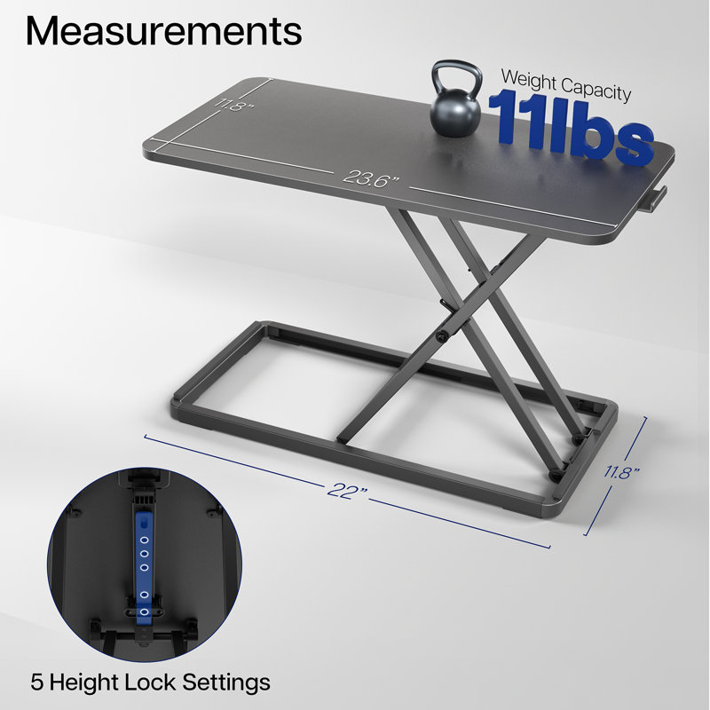 Adjustable Height Steel Standing Desk Converter