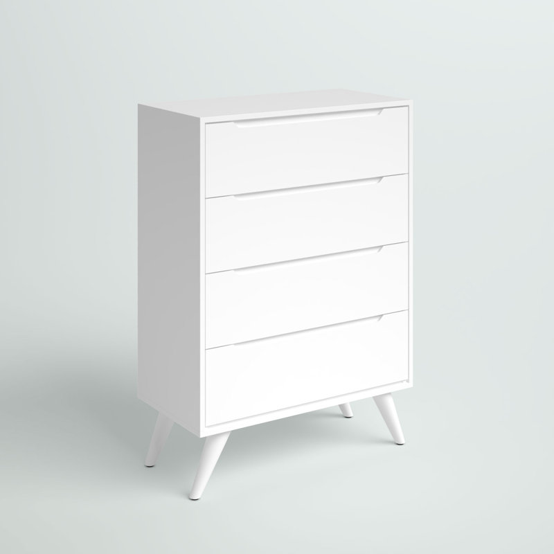 Commode à 4 tiroirs Stalter, Blanc