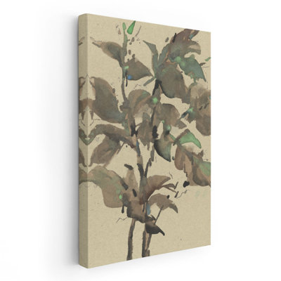 «Leaves on Taupe I», reproduction d'art sur toile