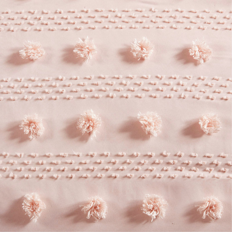 Ensemble d'édredon Clip Jacquard, Édredon simple et 1 taie décorative, Rose