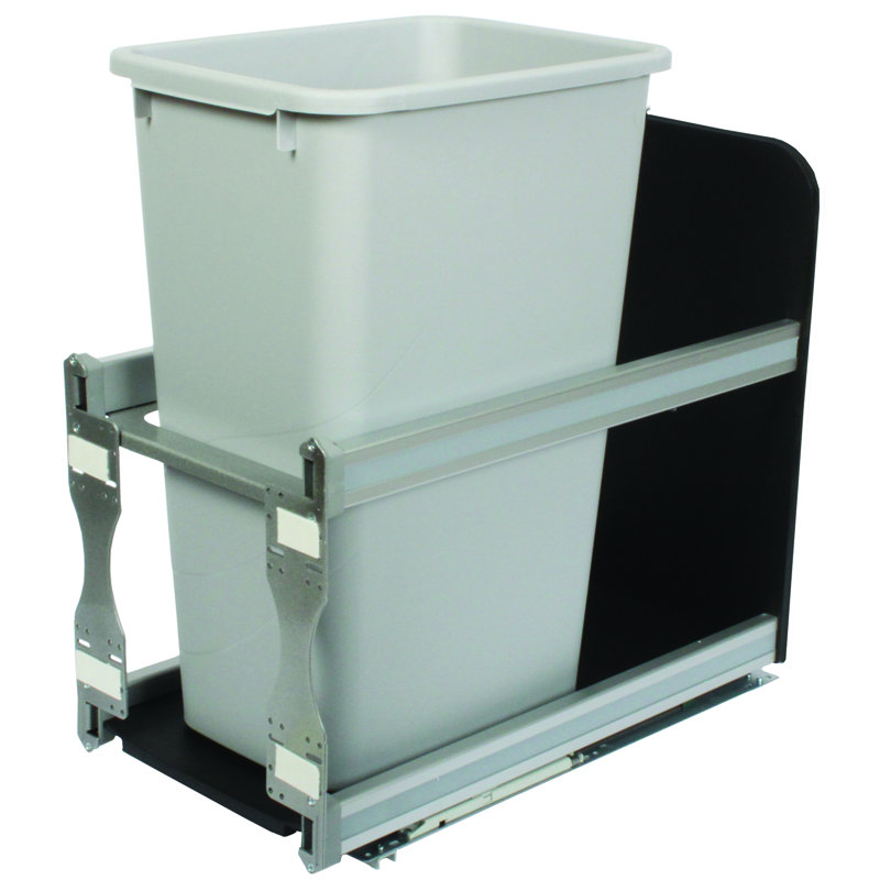 Poubelle à comptoir/sous comptoir en plastique 12,5 gallons, Platine