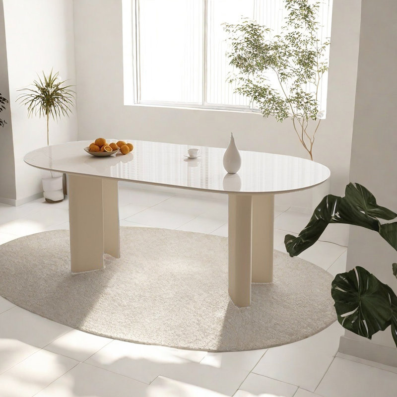 Table de salle à manger blanche, H 29,5 po x L 63 po x l 33,5 po
