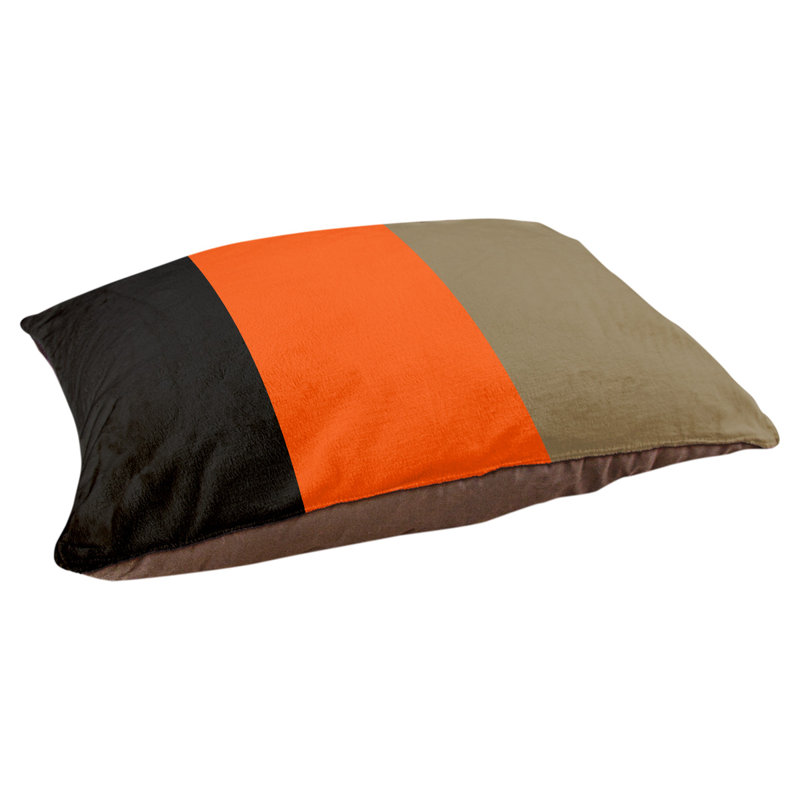 Coussin pour chien hockey Las Vegas, Grand (l 50 po x P 40 po x H 17 po), Noir / orange / doré métallique