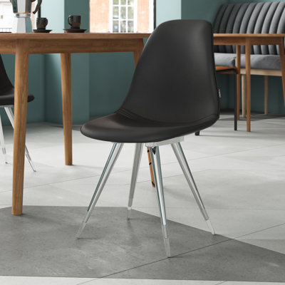 Chaise d'appoint rembourrée en cuir véritable Angel