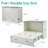 Farmhouse Full Murphy Bed with Large Storage Drawer & Charging Station, White-1218647875-1238594383