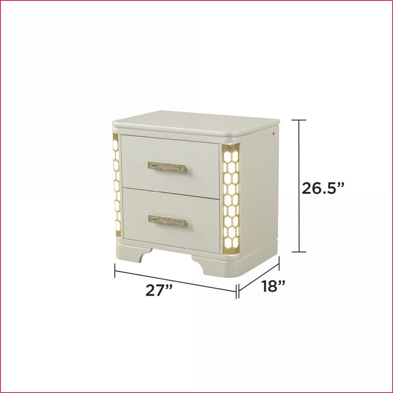 Table de chevet 2 tiroirs Jasmine