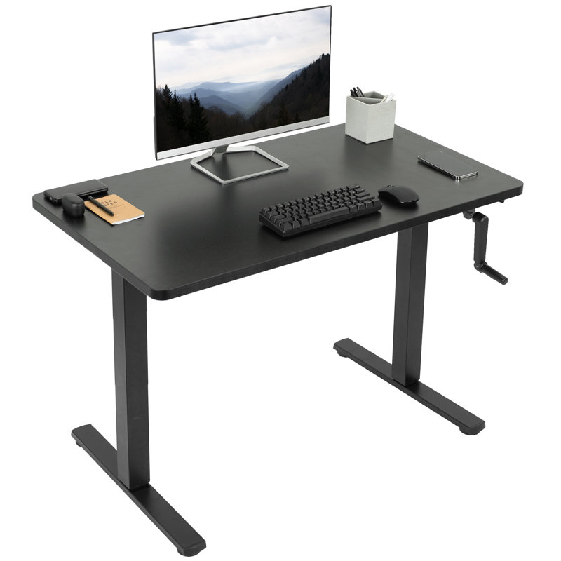 Bureau réglable en hauteur 48 po x 30 po, Noir, 46.8" H x 43" W x 23.6" D