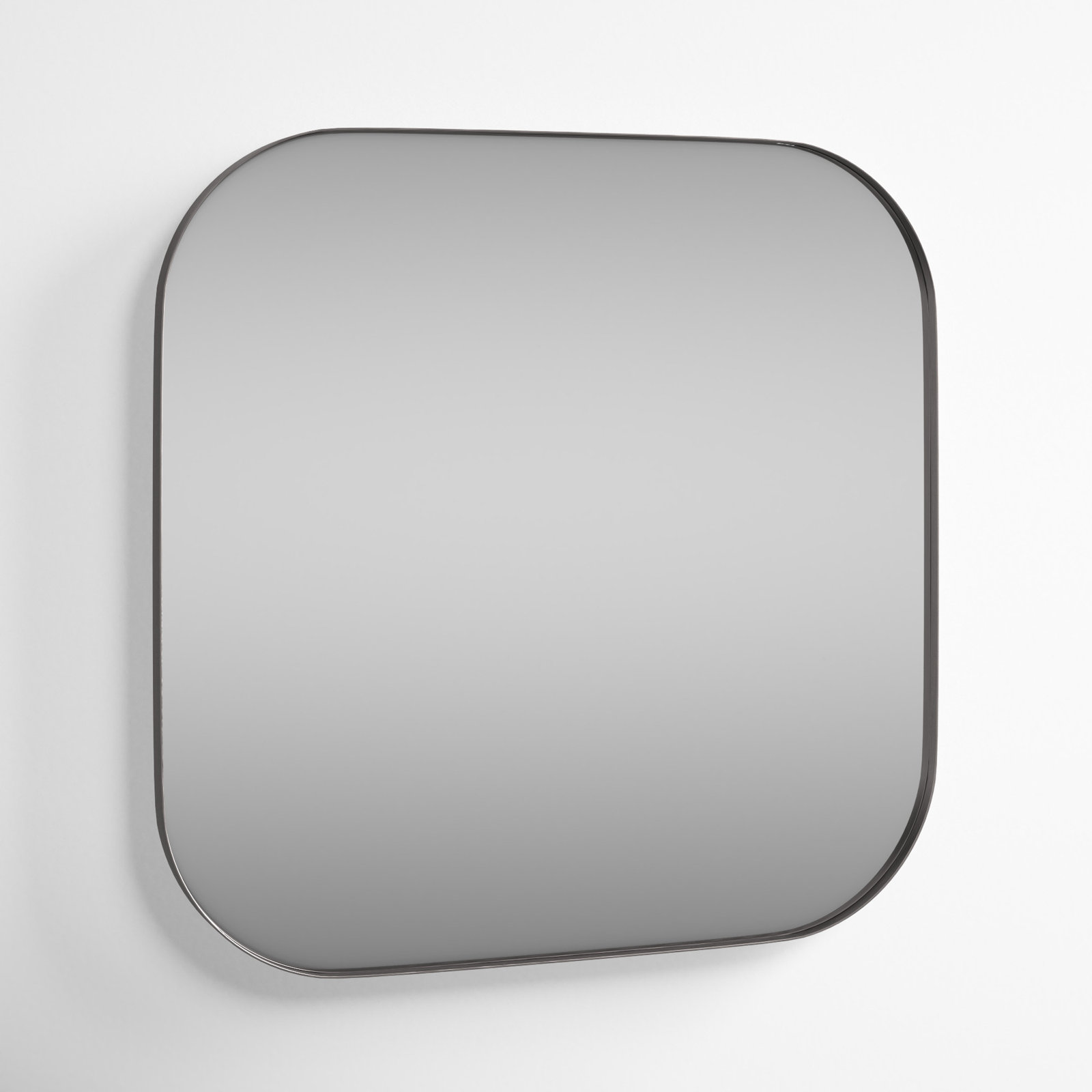 Slade Metal Flat Mirror, 24" x 24", Silver