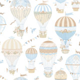 Just 4 Kids 2 Hot Air Balloons 33' L x 21" W Wallpaper Roll