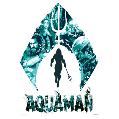 Aquaman collage– 2018" , impression sur orange-momoa, l’art mural de mighty n’est pas fait de papier
