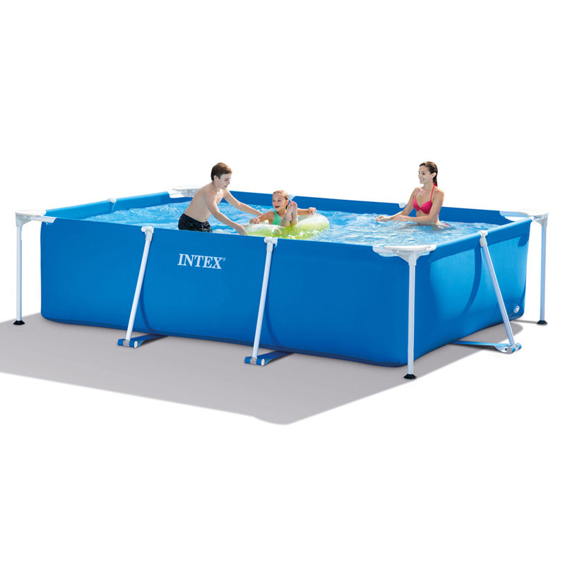 Intex 9.8' Blue Rectangular Frame Above Ground Pool