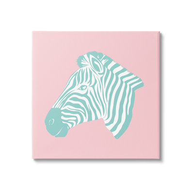 Pink Zebra Canvas Wall Art by Martina Pavlova