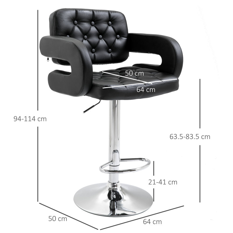 Upholstered Adjustable Height Counter Stool with Metal Frame