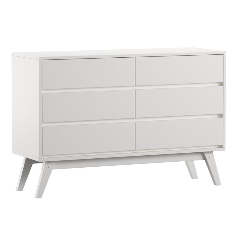 Commode à 6 tiroirs l 47,64 po Mitton, Blanc