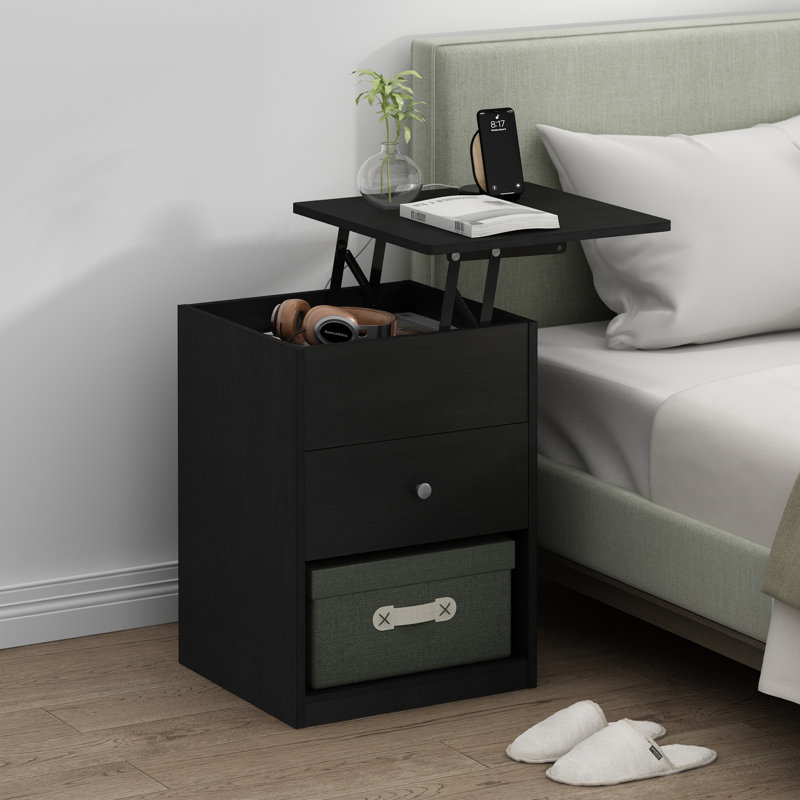 Giacomino Block End Table, Black Oak