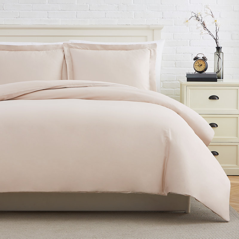 Classic Collection Cotton Duvet Cover Set, Twin Duvet Cover + 1 Standard Sham, Soft Sand