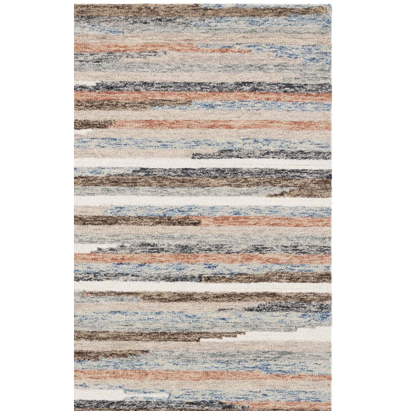 Ebony 778 Hand Tufted Wool/Cotton Abstract Rug in Rust/Beige, Rectangle 8' x 10'