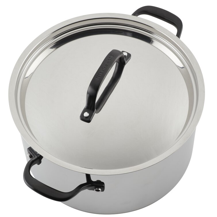 KitchenAid 5-Ply Clad Stainless Steel 6-Quart Stockpot with Lid