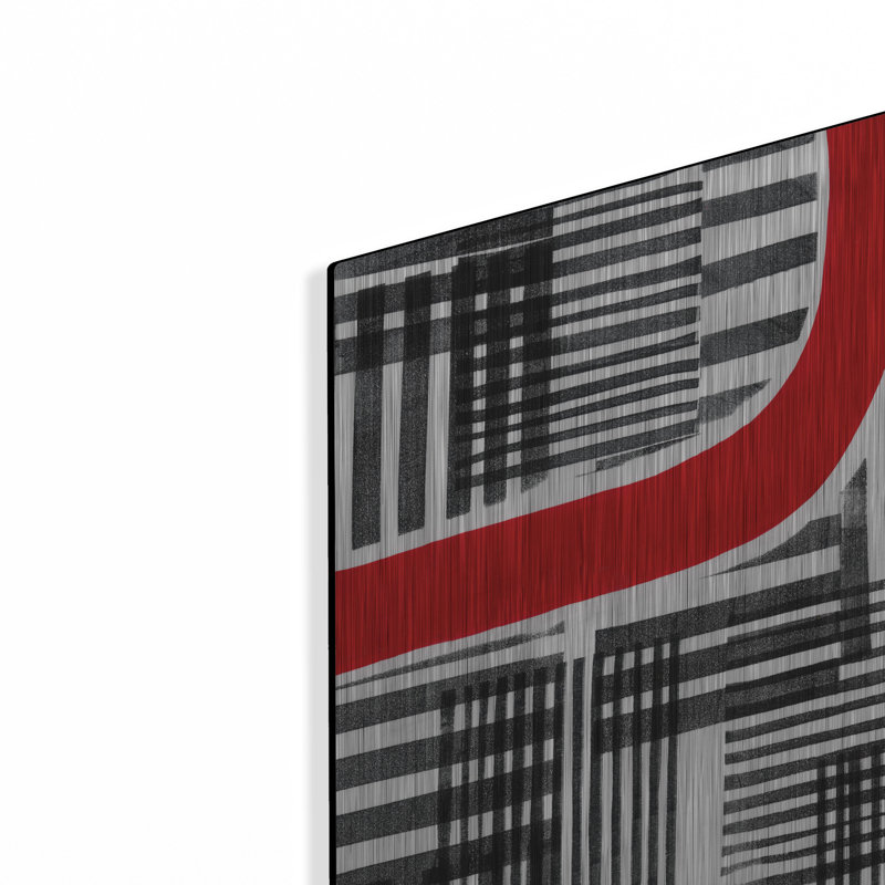 «Red Interrupted II» par Regina Moore, art mural en métal, H 24 po x l 16 po