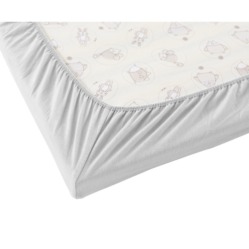 Drap-housse pour lit de bébé 100% coton, Gris