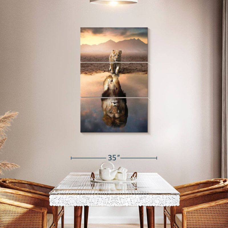 Brampt Lion Reflection, 45" H x 28" W