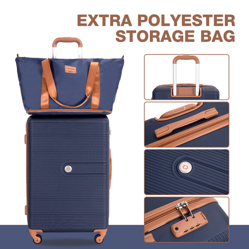 6 Piece Hardshell Luggage Set Hardside Lightweight Suitcase with TSA Lock Spinner Wheels BLUE