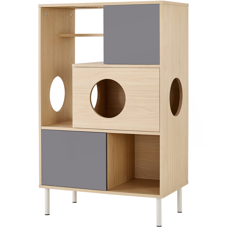 Bibliothèque pour chat avec tablettes et rangement