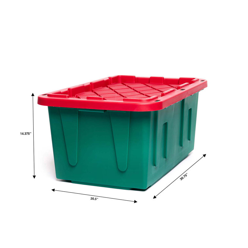 Heavy Duty Black and Yellow Stackable Storage Tote with Lid, 27 Gallon