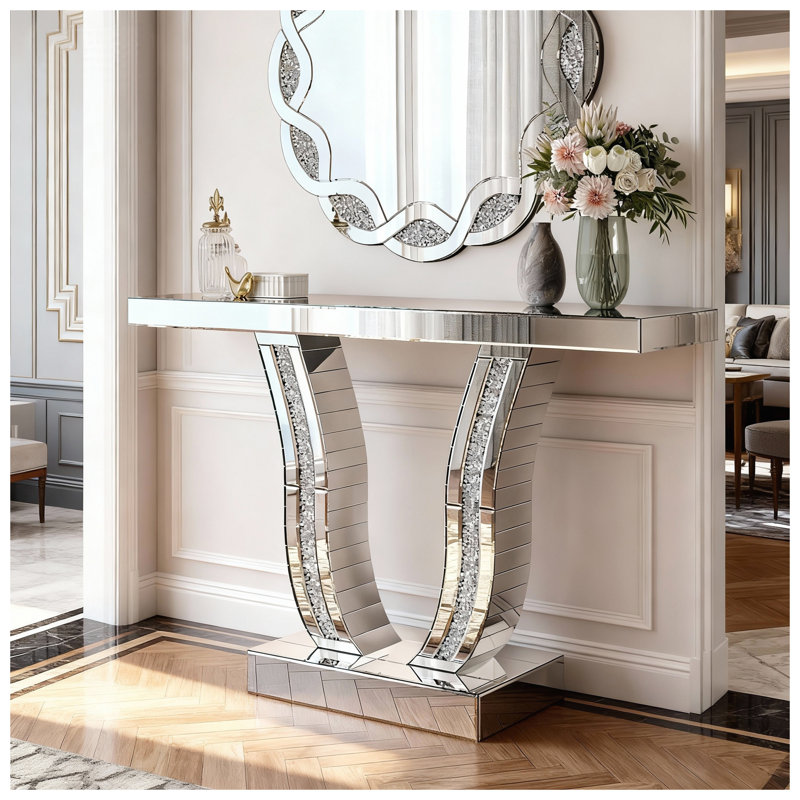 Console 43 po avec miroir en verre