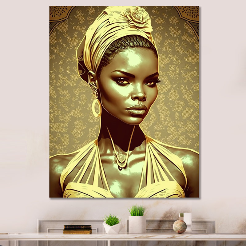 «Ebtehal Beautiful Retro African American Model VI», reproduction sur toile, H 20 po x l 12 po x P 1 po, Toile tendue