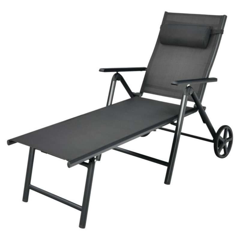 Chaise longue de patio avec roulettes