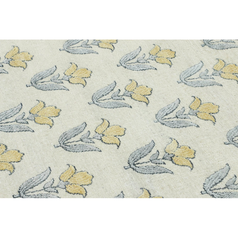 Block Print Handmade Silk and Wool Area Rug