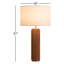 Lampe de table Tambo - Finition bois de frêne naturel, laiton patiné, abat-jour en lin blanc-96191270