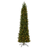 Downswept Douglas Green Fir Artificial Christmas Tree with Color + Clear Lights