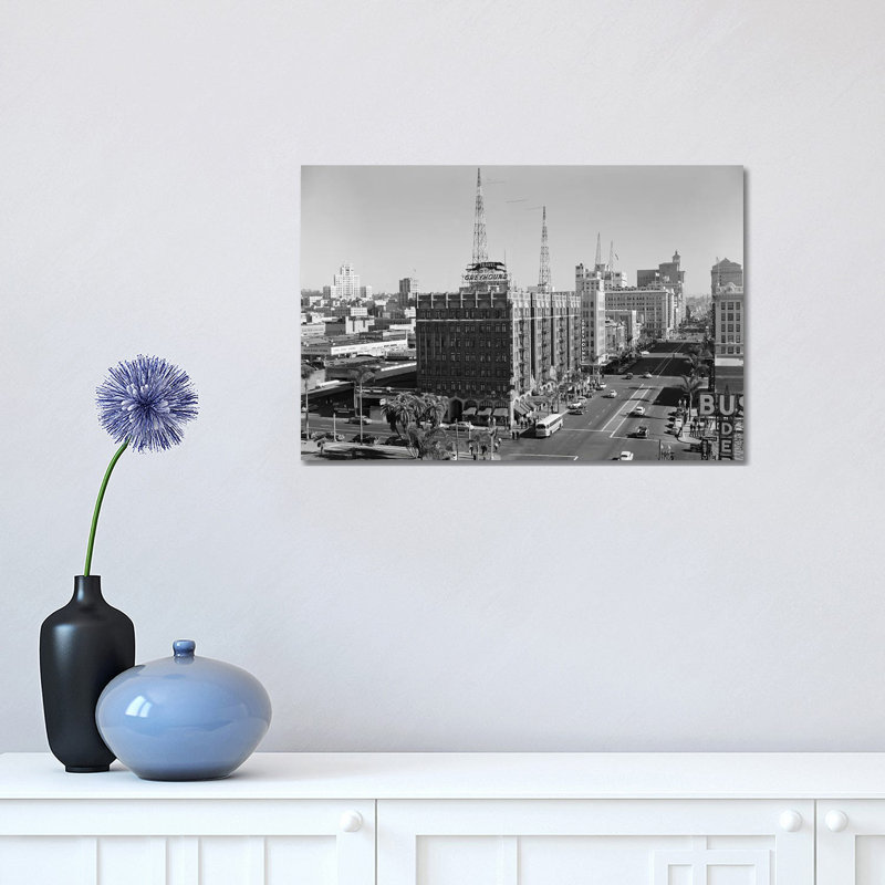 1950s View of Downtown and Greyhound Bus Station San Diego Ca USA 1 Piece Wrapped Canvas Wall Art, 30.48 cm H x 45.72 cm W