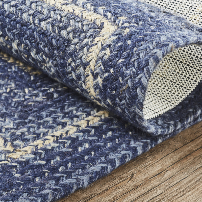 Tapis bleu / gris Birt Whistle, Rectangle 2 pi 3 po x 4 pi