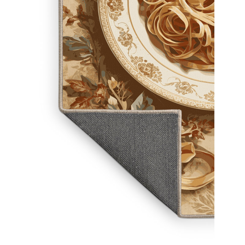 Tapis moelleux moelleux à motif de plaques de style rétro de style champêtre en brun - beige, 8 x 12