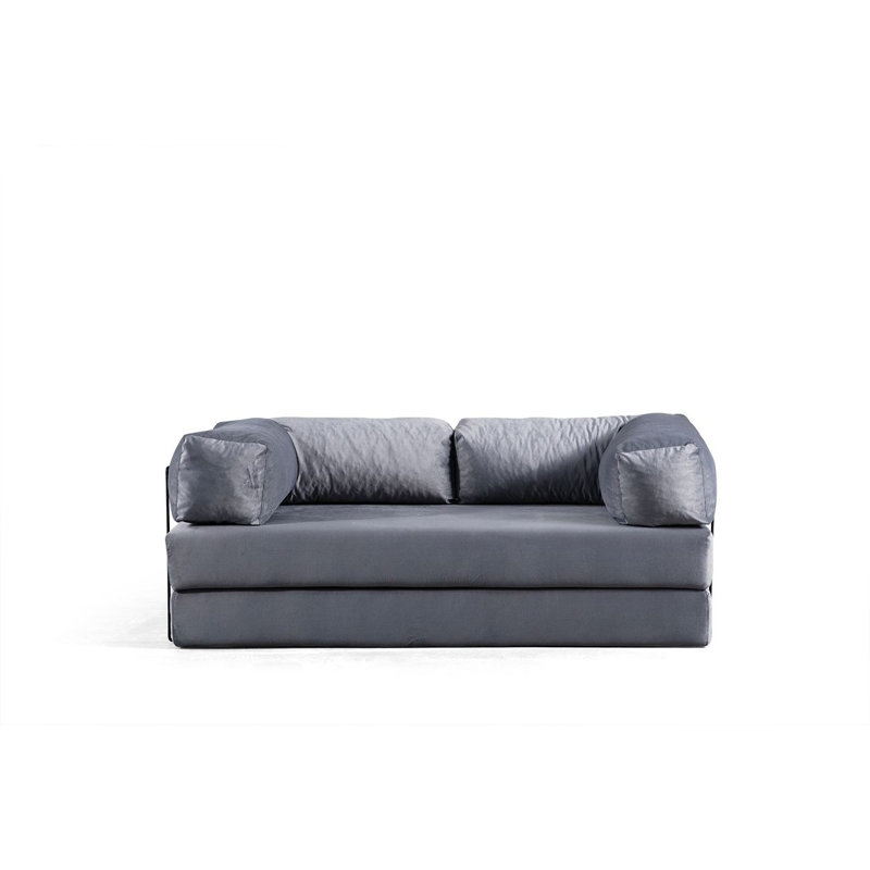 Élégant canapé-lit à 2 places, gris pâle, 78,7 po x 39,4 po x 31,5 po | Structure entièrement en mousse avec 28 mousses en mousse à densité moyenne | 100% polyester, tissu nettoyable à sec | Conception convertible polyvalente, facile à déplacer et parfaite pour les petits espaces