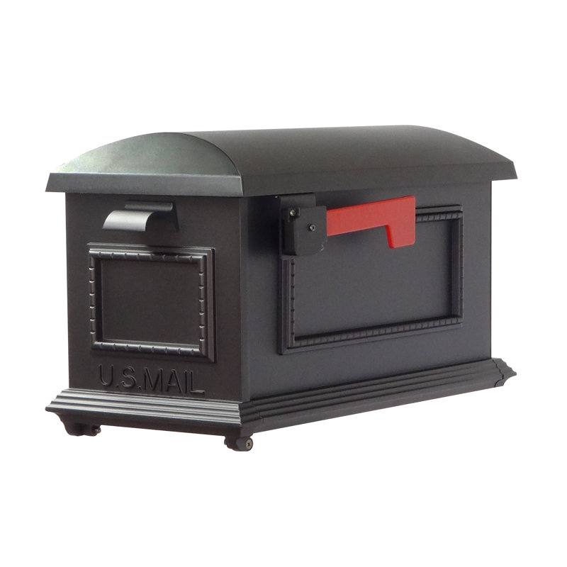Aluminum Post Mounted Mailbox, Black