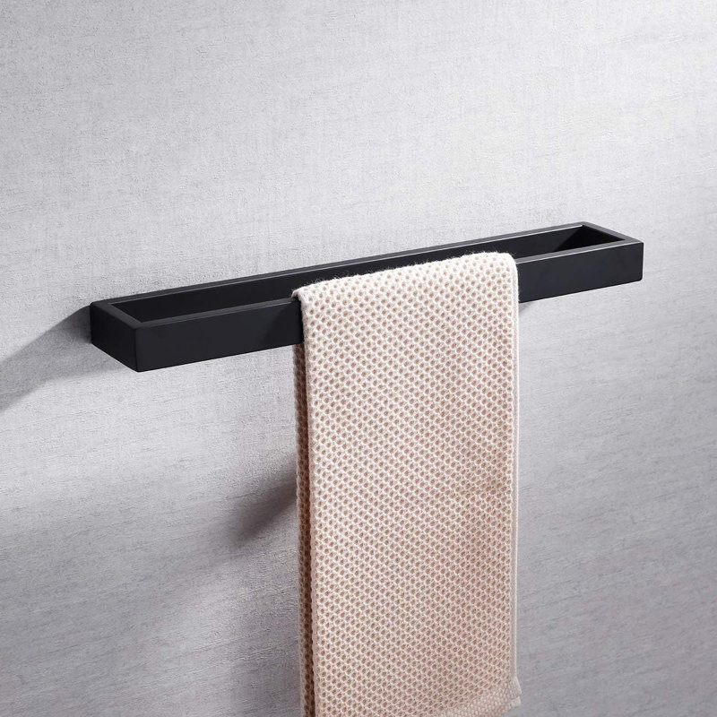 Porte-serviettes mural en acier inoxydable Miyili SUS 304, H 1,1 po x L 3,11 po x P 3,11 po, Noir mat