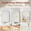 Armoire à pharmacie 24 po x 35 po avec miroir, armoire de rangement encastrée / à fixation murale, structure en métal doré, installation facile pour meuble-lavabo-1212527187-1212527198