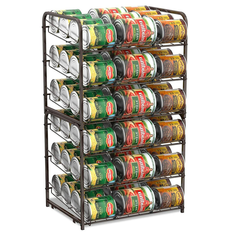 Stackable Can Rack Organizer for 72 Can Kitchen Countertop, Bronze