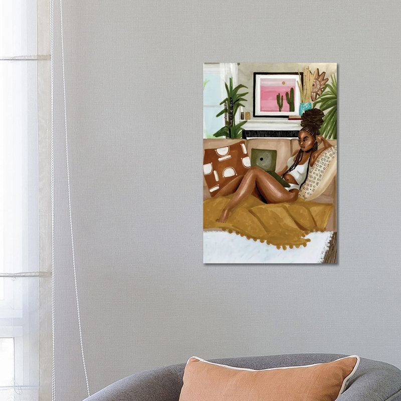Afrocentric Scroll - Impression sur toile tendue, H 26 po x l 18 po x 1,5 po