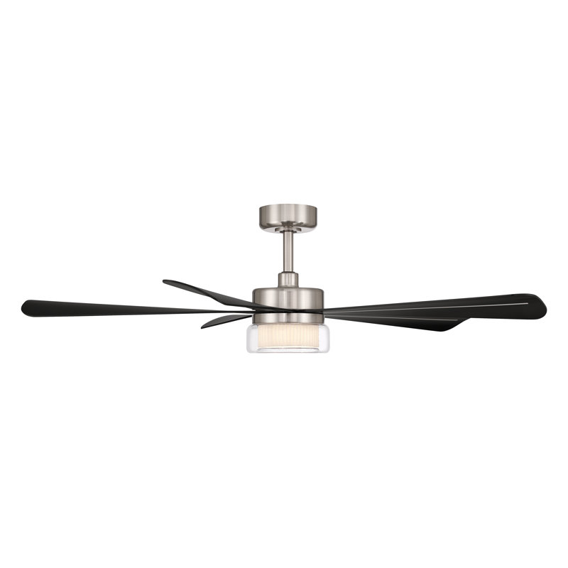 Nellora 52" 5CCT LED Smart Ceiling Fan, Nickel, Coal