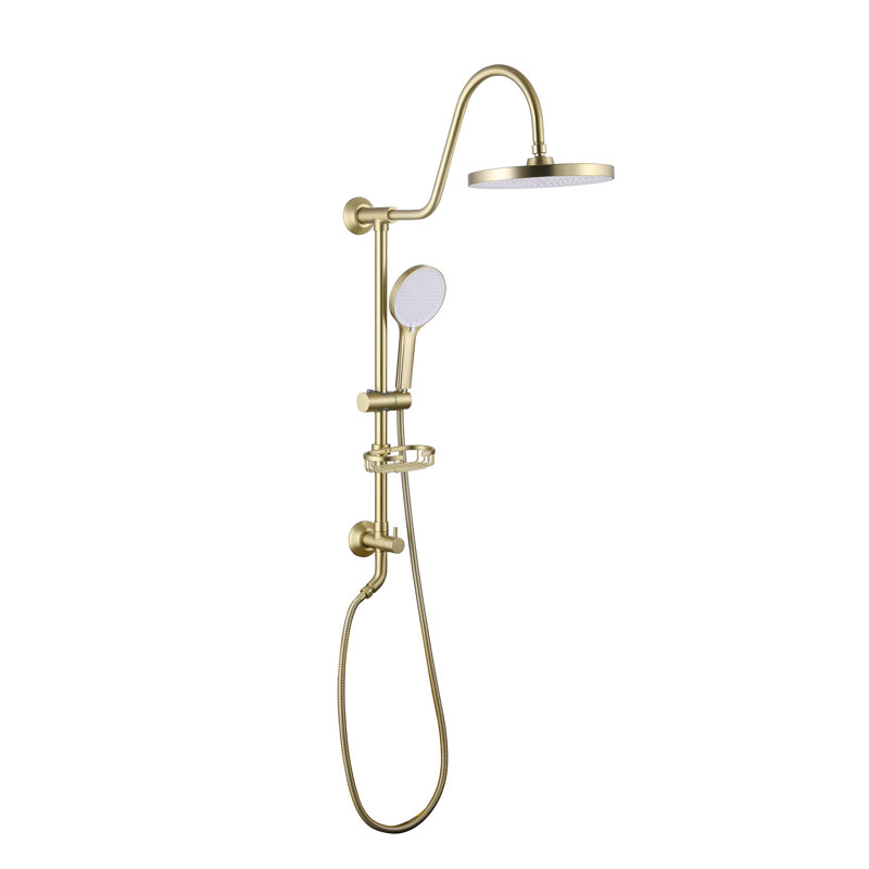 Shower Faucet with 2-Function 10 Inch Rainfall,Massage,Full Spray Shower Head, Brushed Gold